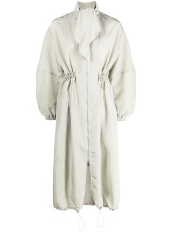 Rodebjer - Leandra ruched-detail coat - women - Polyester/Viscose - XS - Grey