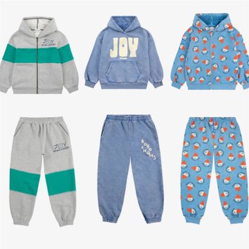 兒童套裝2025BC春季新款男女童休閑拉鏈帽衫中小童幼兒園服衛衣褲