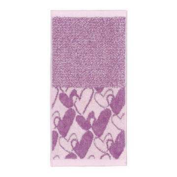 日本派迪 今治吸水速乾長方巾-紫色愛心