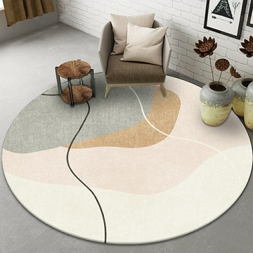 原創侘寂風風格水晶絨客廳地毯/地墊160cm圓侘寂風地毯/防滑/地墊/地毯/踏墊