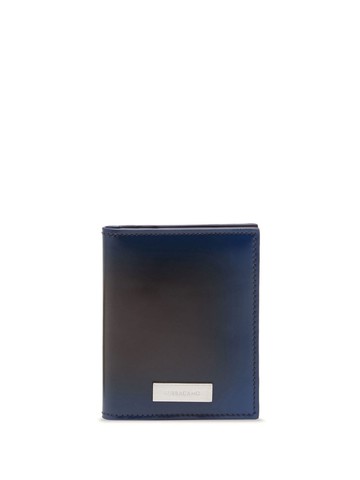 Ferragamo - two-tone bi-fold leather cardholder - men - CALFSKIN/CALFSKIN/Fabric - One Size - Brown