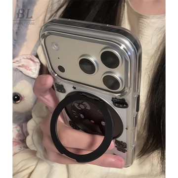 黑色貓惡魔貓咪360旋轉支架 適用iPhone 17 16 15 14 Pro Max i15 i16 17Pro手機殼