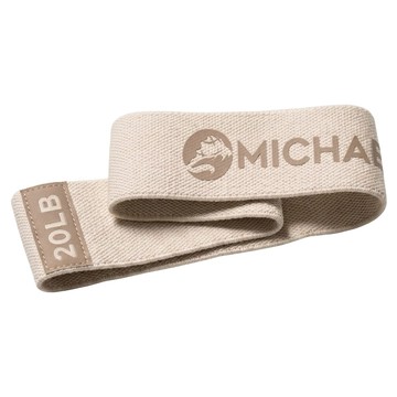 MICHAEL FITNESS 麥克健身 針織翹臀圈彈力帶 加寬7.5cm 20LB  奶茶白  1個  66cm x 5.8cm