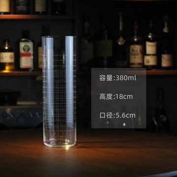 日式直筒杯酒吧日式柯林杯薄底高身Highball海波杯水晶無鉛玻璃杯
