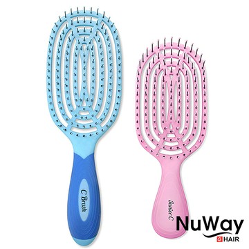 【施魔梳】專業C型超值兩件組(大藍+小粉)