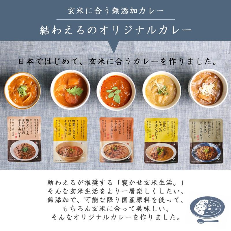 結わえる オリジナルカレー レトルトカレー 簡単 便利 健康 無添加 和風だしときのこのポークカレー(5パックセット)