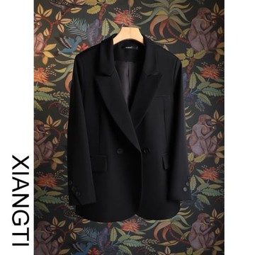 XT小西裝外套女春款女裝2025年新款上衣黑色棕咖色春秋修身小個子