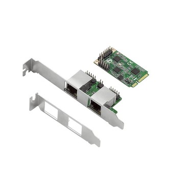 樂擴mini PCIE雙口2.5G千兆網卡網絡適配器 2500M以太網8125bRJ45[領邦五金配件]