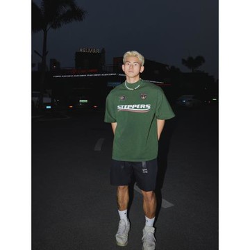 PAPASLILMONSTER美式復古街頭印花短袖T恤男重磅運動寬松上衣潮