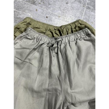 萊賽爾纖維～天絲麻松緊腰抽繩系帶休閑褲寬松百搭闊腿褲女A252