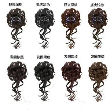 ⚡免運臺灣有貨⚡花陌影lolita抓夾龍鬚丸子花苞頭假髮髮圈女自然蓬鬆可愛盤發發包⚡可開票