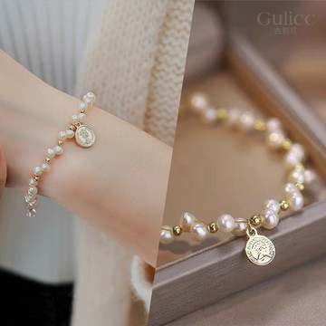 【Gulicc】手鍊  復古雙層纏繞珍珠手鍊