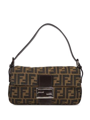 Fendi Pre-Owned - 1990-2000 Zucca Baguette shoulder bag - women - Leather/Canvas - One Size - Brown