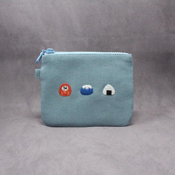 手工刺繡卡片零錢包/去日本玩
