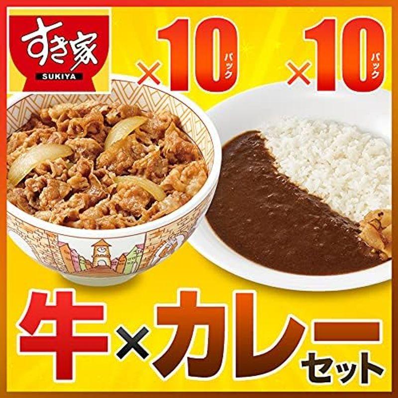 すき家 牛丼の具120g 横浜カレー220g (牛丼10×カレー10)