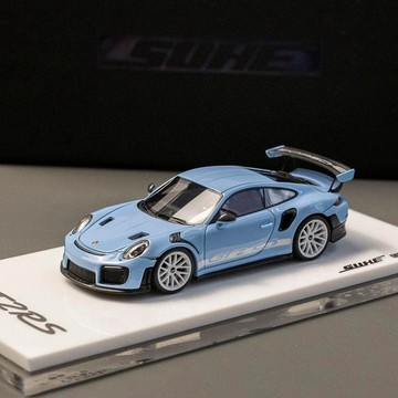 SUHE 1:64 保時捷 Porsche GT2 RS 馬卡龍藍色 樹酯模型
