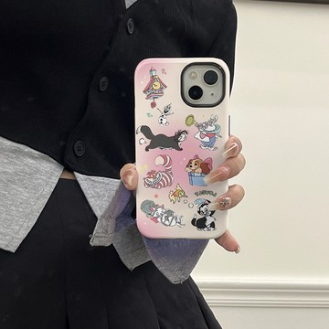 可愛卡通適用蘋果16promax手機套iphone15菲林14二閤一12/13殼