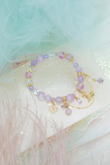 夜鹿幽谷天然貓眼紫理輝石手鍊