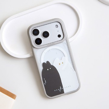 來點動物來點兔與貓極光霧透MagSafe iPhone手機殼