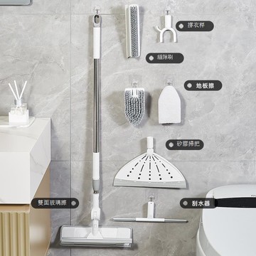 一桿多用清潔套裝可伸縮清潔刷多用伸縮桿刮水器玻璃刮擦窗器