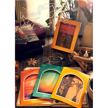 🍋檸檬青🍋清倉現貨陪你看日落系列半透明硫酸紙材質便簽紙8款10張入拼貼素材紙手帳裝飾素材