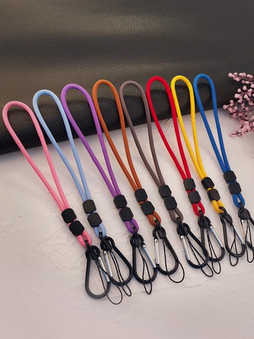 手機掛繩短款可調節掛鏈手工編織手腕掛件帶鑰匙掛鉤百搭手機殼通用防丟吊繩