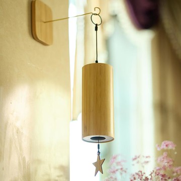 拓米日式和弦竹风铃户外庭园露营治愈系冥想阳台装饰铃铛挂件风铃 雙11全館免運