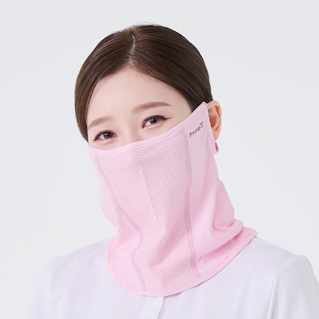 T'S GOOD 10 涼爽防紫外線高爾夫面罩 基本款 曉星aqua-x面料/H型頸部T恤/夏季護頸/巴拉克拉法帽  均碼  粉色