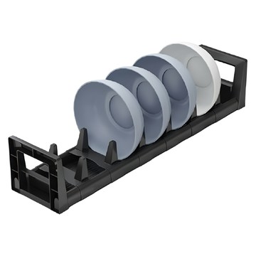 Mega 櫥櫃太空鋁碗盤收納架 碗架 40x9x8公分  1個  黑色