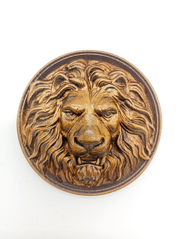 鑲嵌家具獅子，牆壁裝飾獅子，木貼花，貼花家具