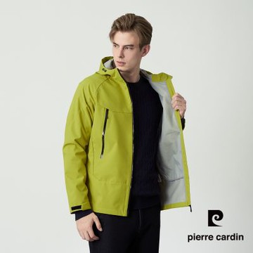 pierre cardin 皮爾卡登 休閒服飾 男款 防水亮彩機能連帽外套-螢光綠色(5255693-53)