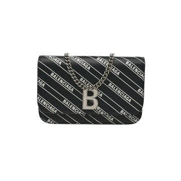 BALENCIAGA 593615 B LOGO 斜紋方包斜背包