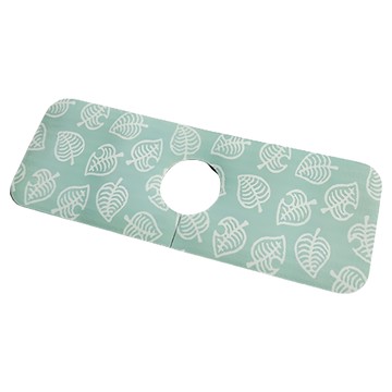 iSFun 優雅日式 水龍頭衛浴廚房珪藻土吸水墊  37 x 14 x 0.5cm  1個  淺綠葉子