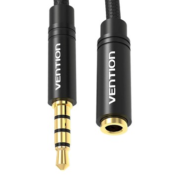 Vention 威迅 BHC系列 TRRS 3.5mm 公對母音頻延長線 鍍金插頭 耐氧化 穩定抗干擾  1條