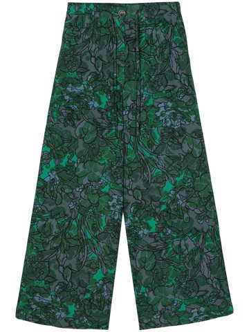Pierre-Louis Mascia - Adanastr wide-leg trousers - women - Silk/Spandex/Elastane - M - Green