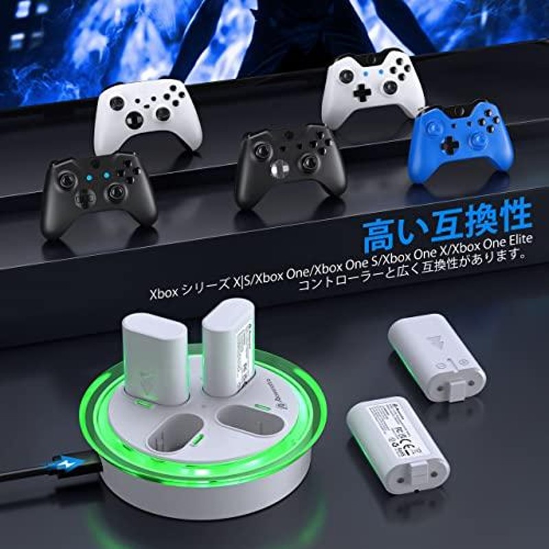 Powerextra Xbox 充電式バッテリー 4個セット xbox oneコントローラー