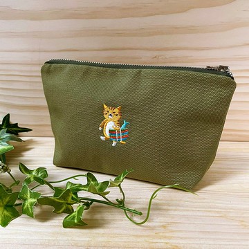 娜吉小物。小吃貓咪系列化妝包－橘貓助助與茄芷袋