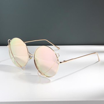 2025新款時尚太陽鏡女個性小眾星球造型金屬框架墨鏡街拍裝飾眼鏡