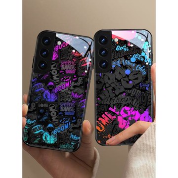 適用三星s24ultra手機殼潮牌s24個性涂鴉note20ultra玻璃s22小眾a54高級感s21酷炫s10網紅爆款8創意s9男+超火