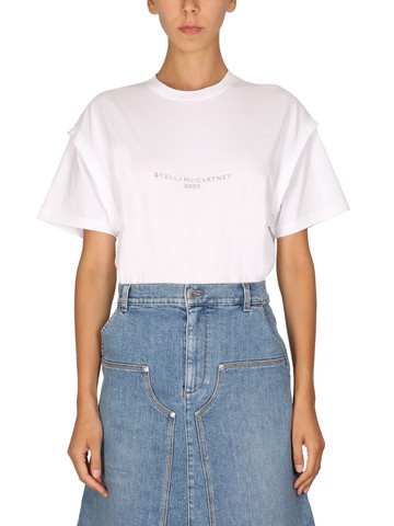 stella mccartney crystal logo t-shirt