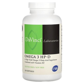 DaVinci Laboratories, Omega 3 HP-D，120 粒軟膠囊