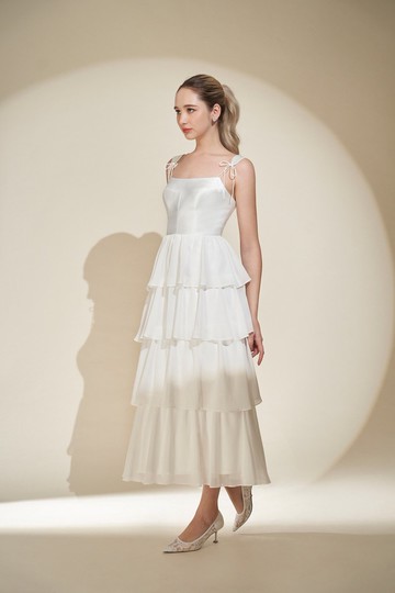 Hilary 浪漫多層荷葉開衩洋裝