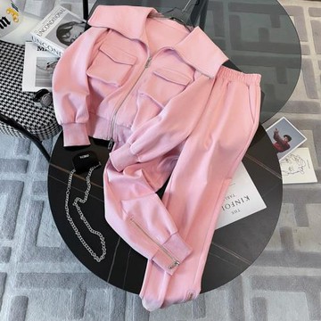 網紅炸街運動休閑套裝女秋2025新款洋氣減齡設計感小眾衛衣兩件套