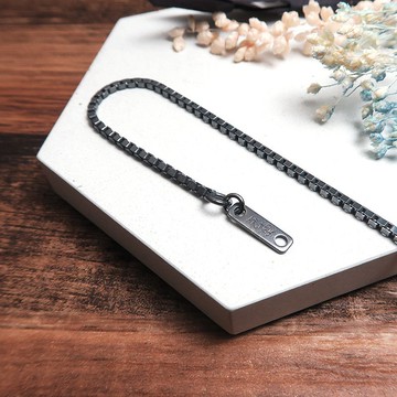 刻字訂製 純銀 細緻版 威尼斯手鍊 復古黑(1.8mm) 925純銀手鍊