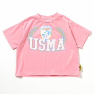 日本 BREEZE - 吸水速乾 美式印花短袖T恤-粉紅