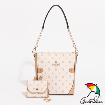 PLAYBOY - 拉鍊斜背包 Daylight系列 - 米色