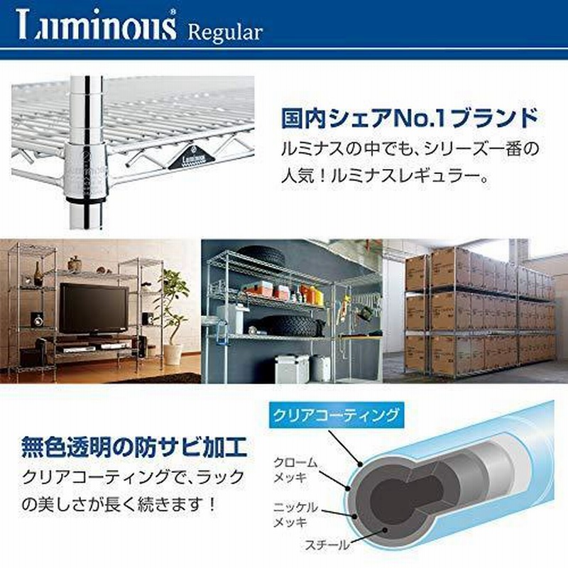 ドウシシャ]ルミナス スチールラック レギュラー 耐荷重250kg ポール径