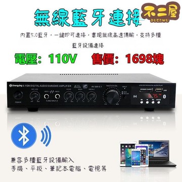 台灣出貨免運 保固兩年免運-擴大機  5.0 110V 5.1聲道音響 ECHO USBFMAUX 功放機