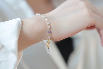 月光圓舞曲手鍊  │坦桑石 月光石 堇青石 14KGF包金製作