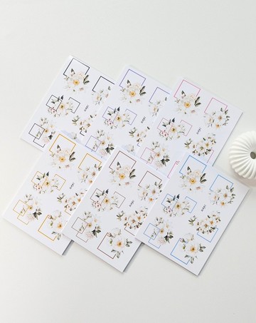 花卉線條畫框裝飾貼紙